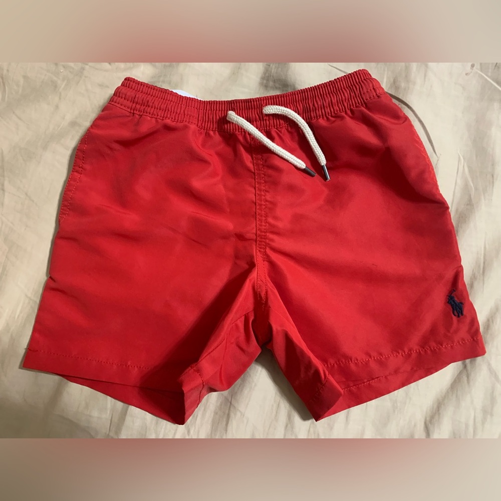 Polo by Ralph Lauren Red Kids Swim Trunks